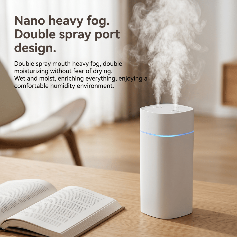 Silent Glow: Ultimate Dual Mist Humidifier & Aroma Diffuser for a Refreshing Atmosphere