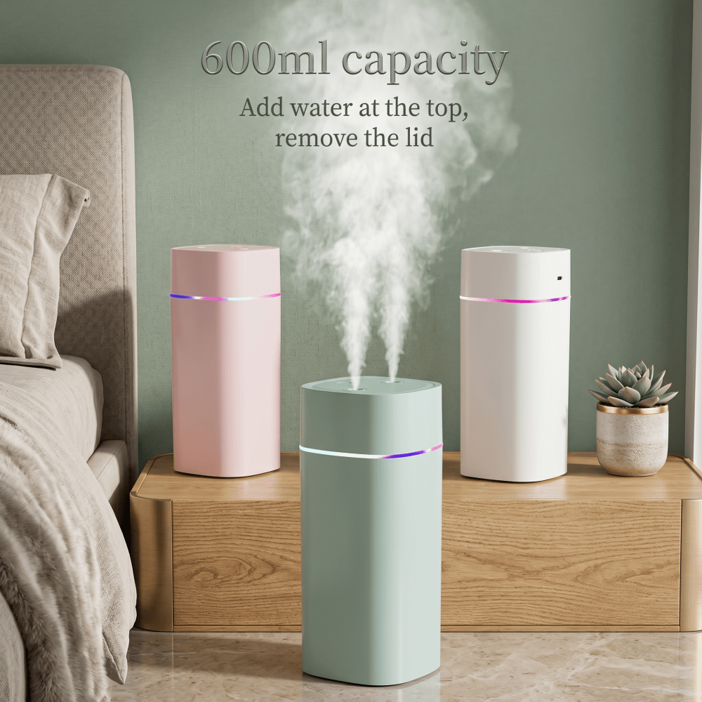 Silent Glow: Ultimate Dual Mist Humidifier & Aroma Diffuser for a Refreshing Atmosphere