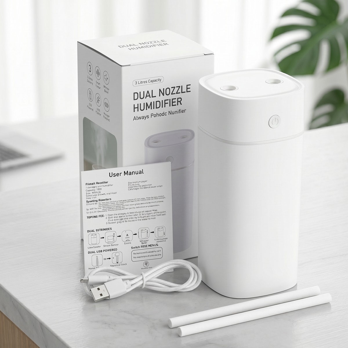 Silent Glow: Ultimate Dual Mist Humidifier & Aroma Diffuser for a Refreshing Atmosphere