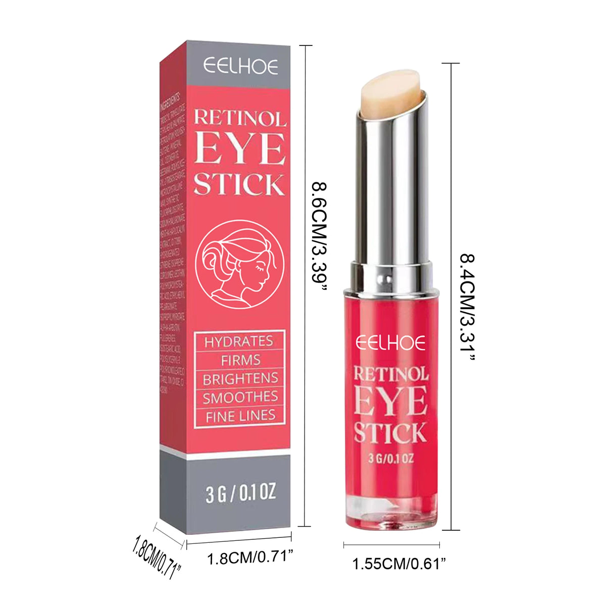Retinol Eye Cream Stick Lightening Dark Circles Anti-Puffiness Smooth Brightening Moisturizing Firming Under Eye Treatment Care