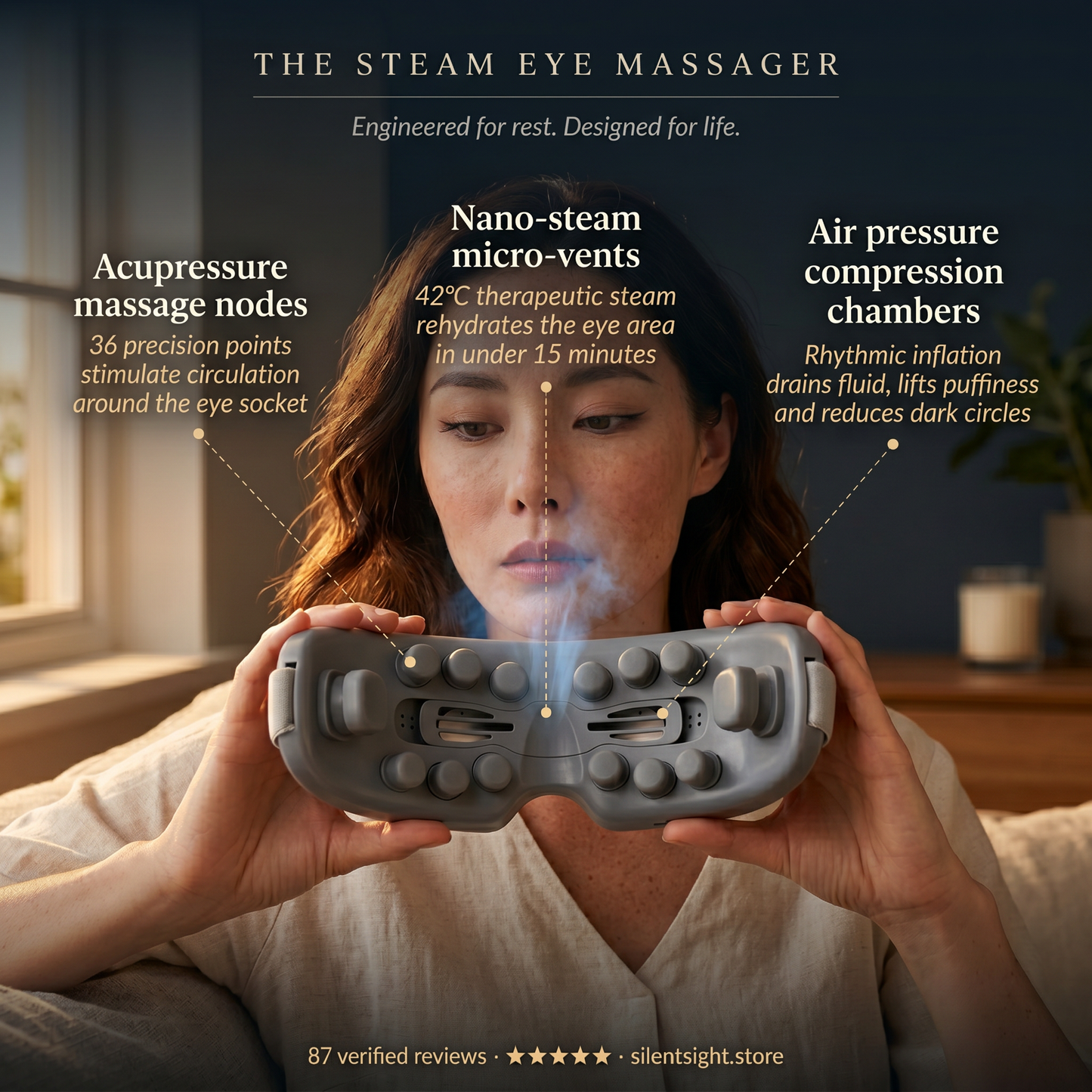 Steam Eye Massager - Banish Dark Circles & Enhance Sleep Quality