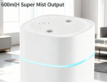Creative Dual Nozzle Humidifier Desktop Home Bedroom Car Aromatherapy Silent Air Humidification Usb 7 Color Ambient Light